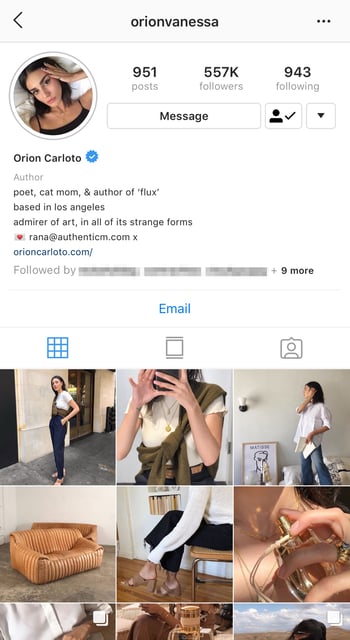 instagram influencer profile