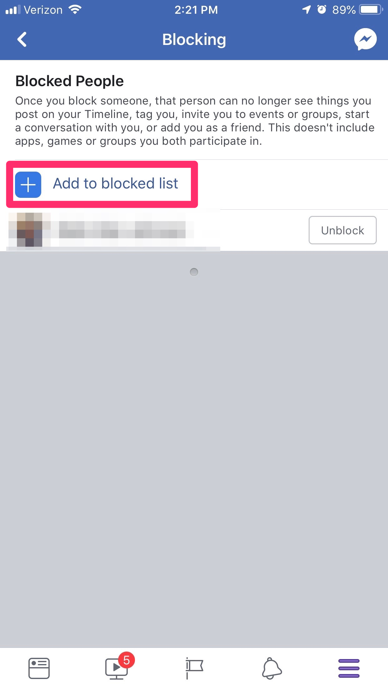 hogyan blokkoljon valakit a facebook mobilon 5